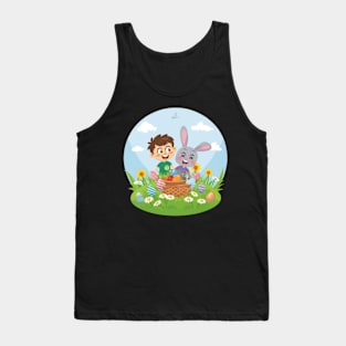 Easter Meadow Adventur, Easter, egg hunt, meadow, children, bunnies, spring, holiday, festive, joy, colorful,Independence Day Fireworks Tank Top